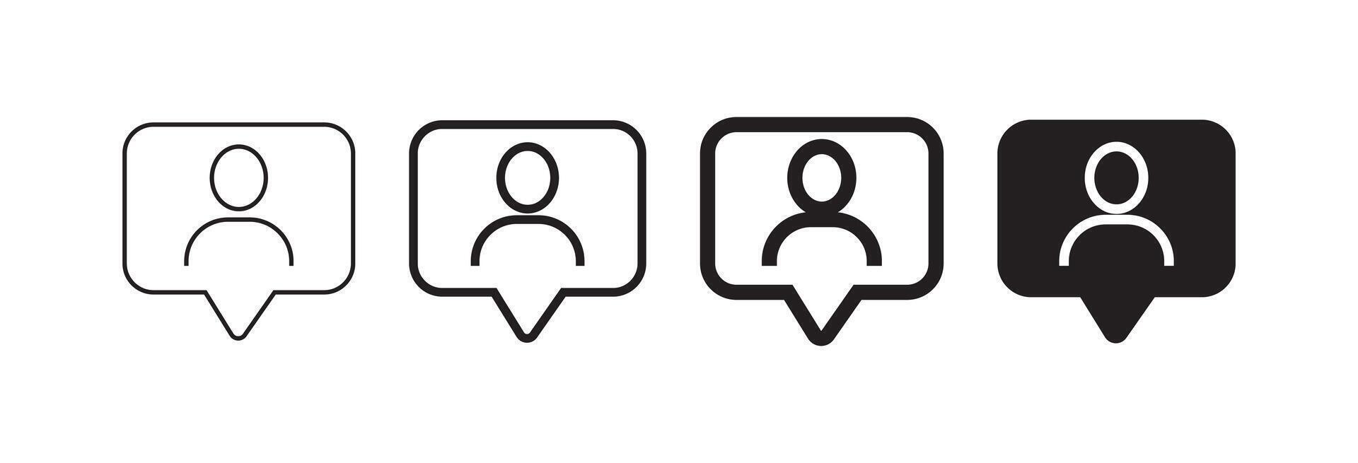 four icons of people with different shapes vector