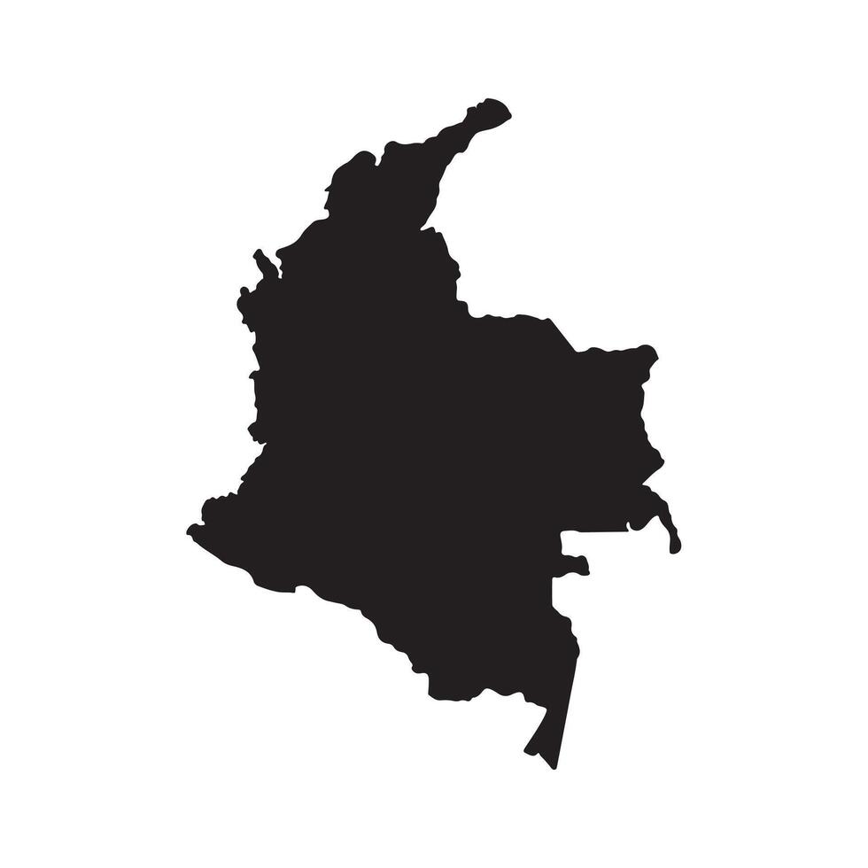black colombia map with regions and states isolated on white background vector