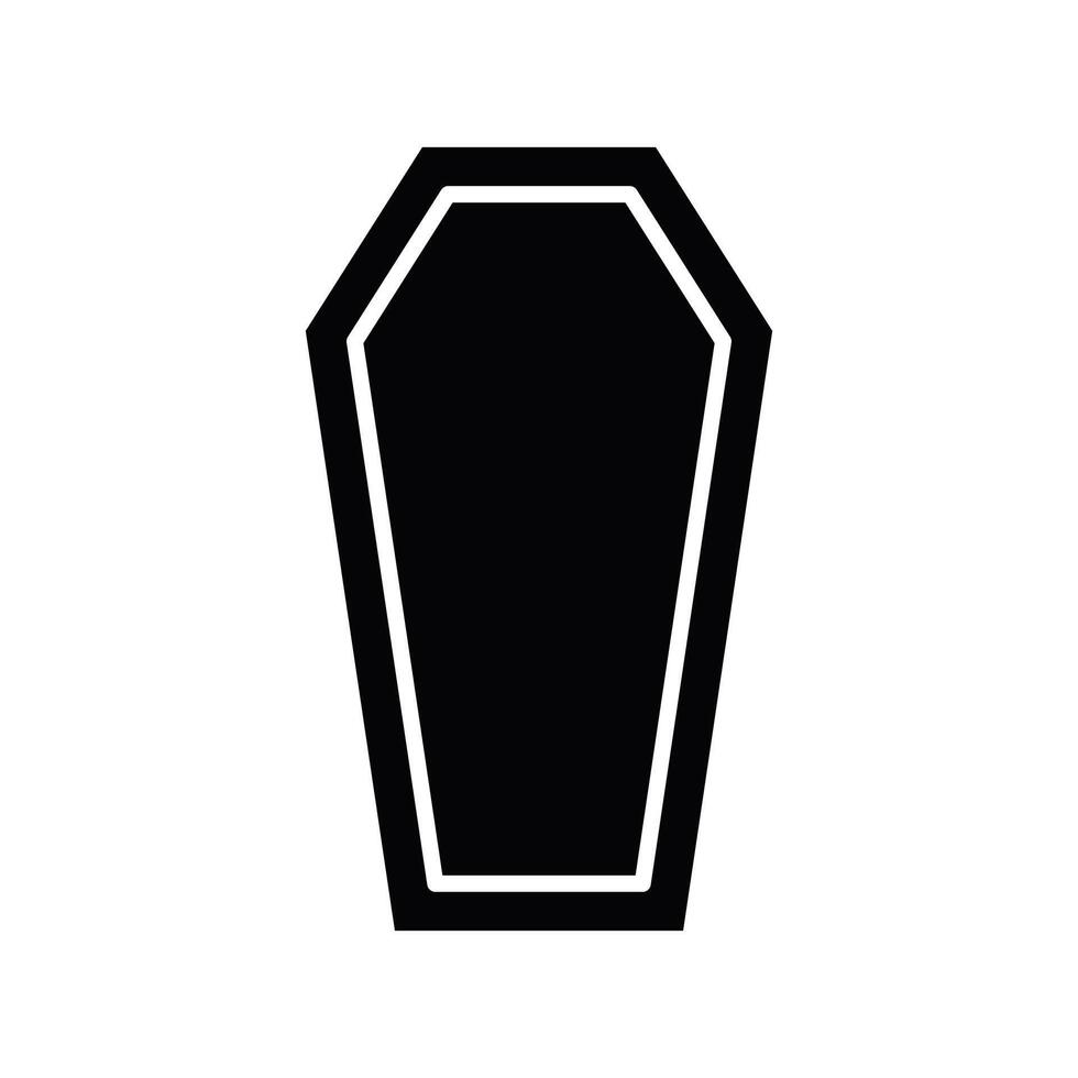 a black and white image of a coffin vector