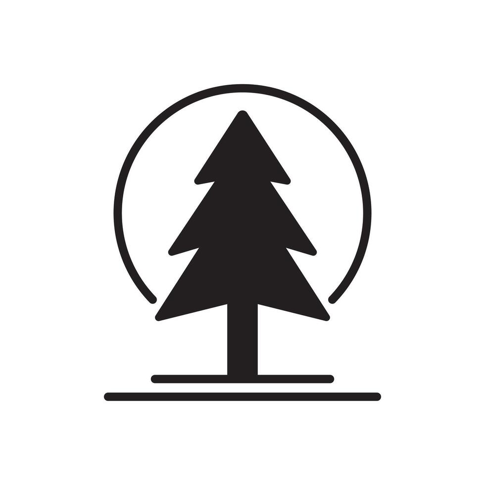 a black and white illustration of a pine tree vector