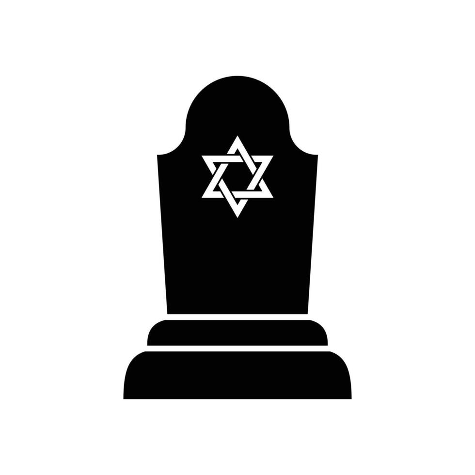 tombstone with a star of david black design vector