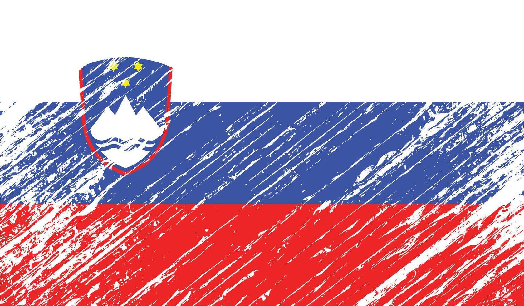 the flag of slovenia is painted with a brush vector