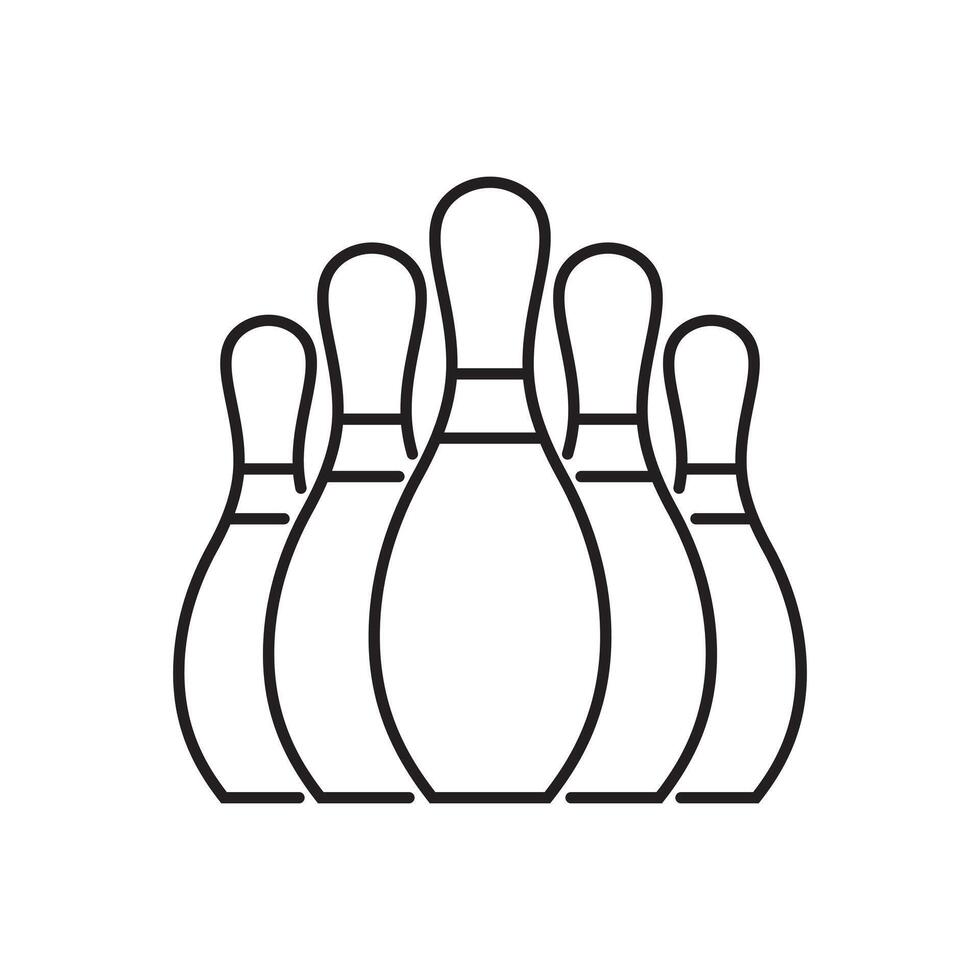 bowling lines icon bowling ball and pins illustration vector