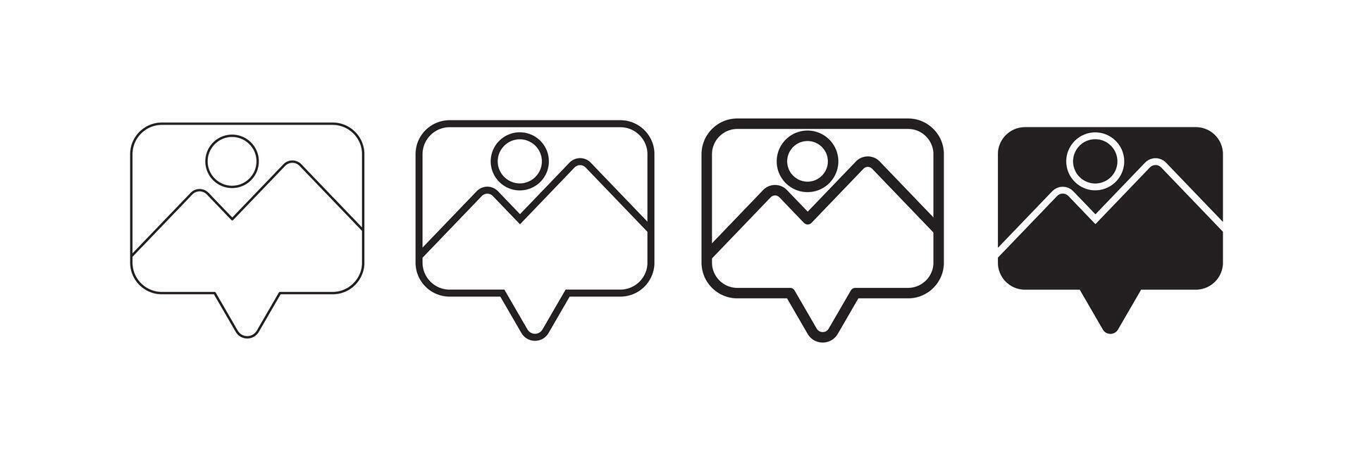 icon set image message vector