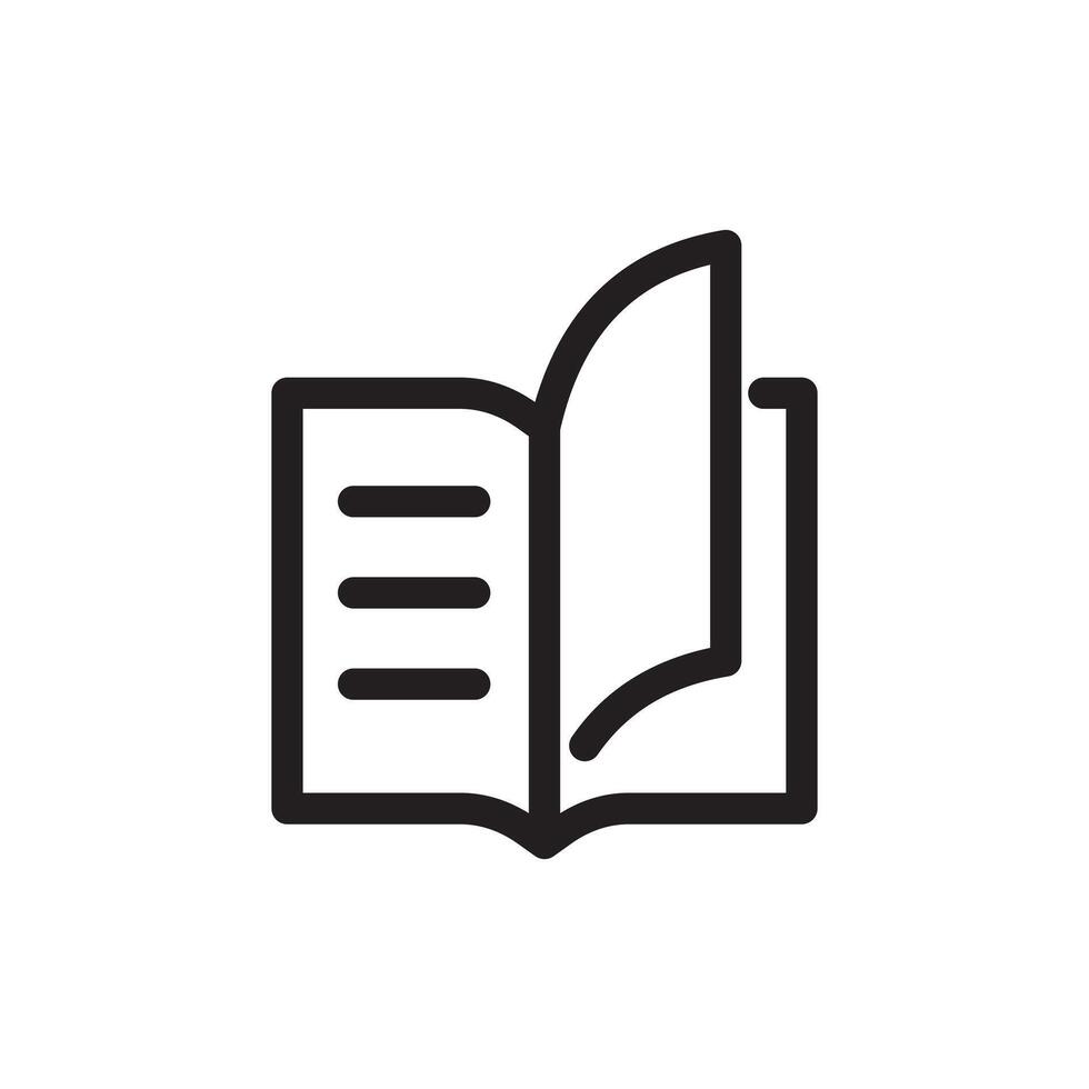 an open book icon on a white background vector
