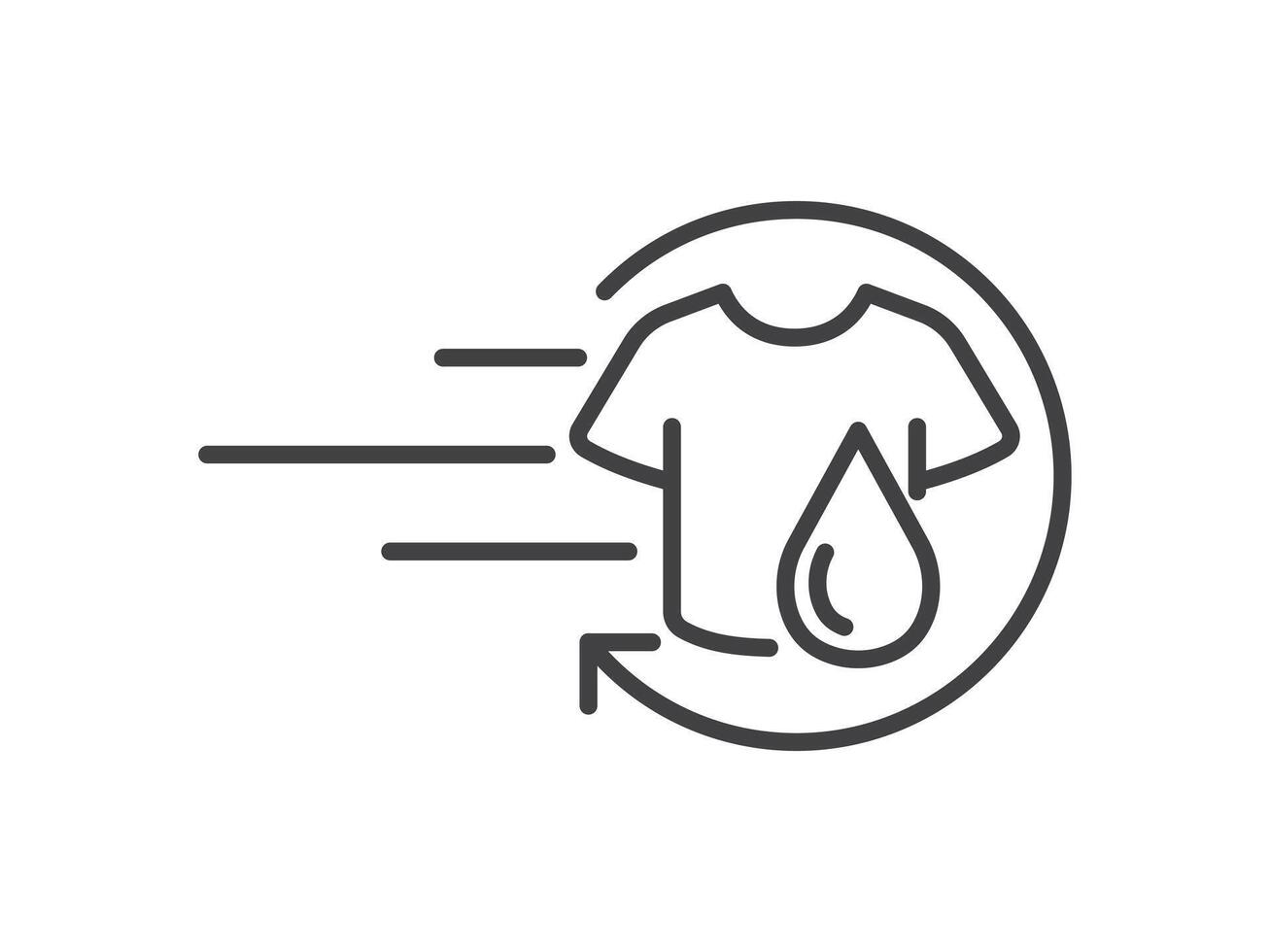 a shirt with a drop of water on it quick dry symbol vector