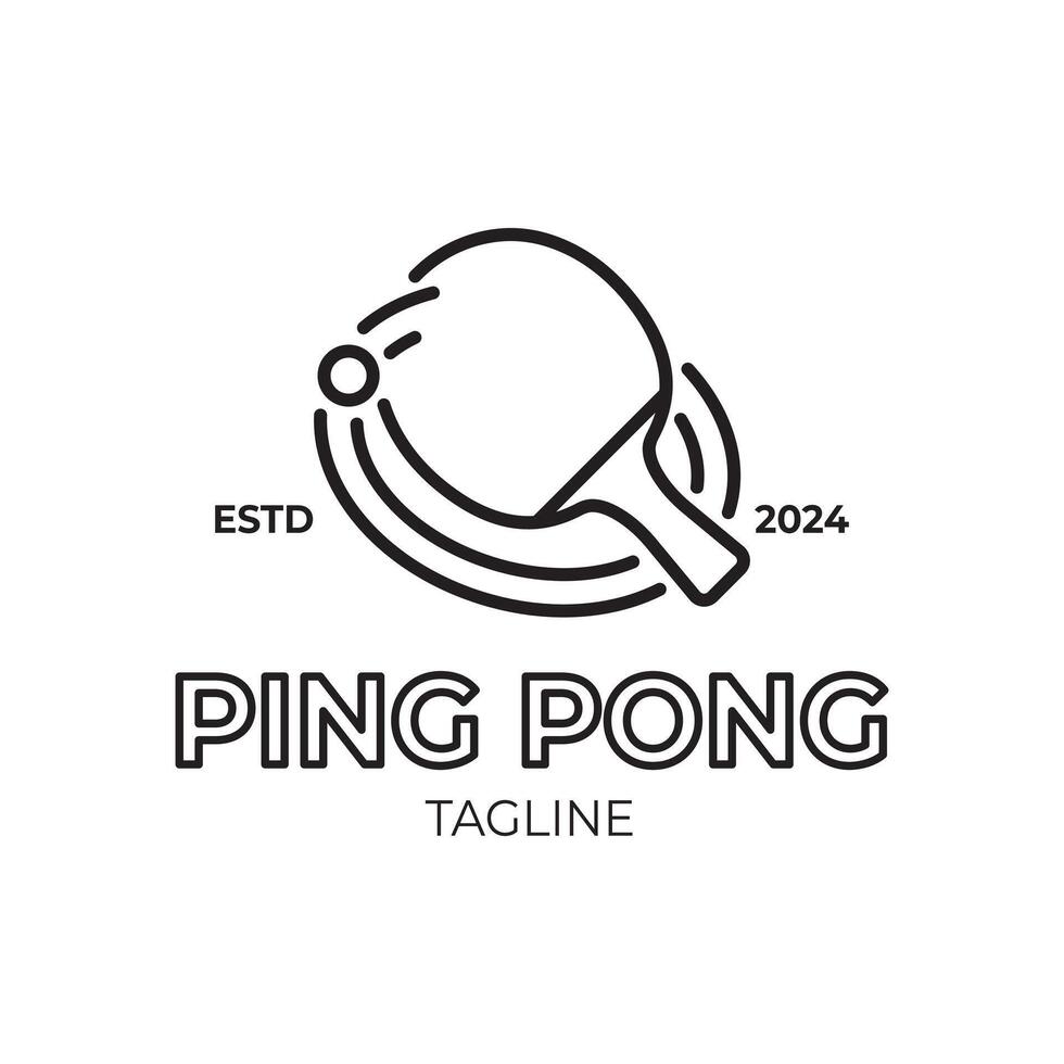 ping pong logo design outlines vector