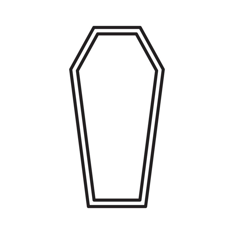 a black and white line drawing of a coffin vector