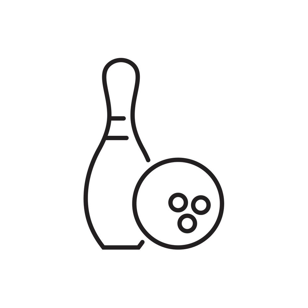 bowling pin line icon bowling ball and pins illustration vector