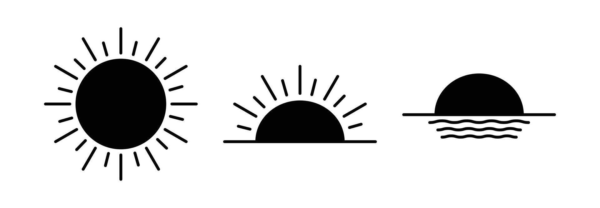 sun rays black silhouette vector