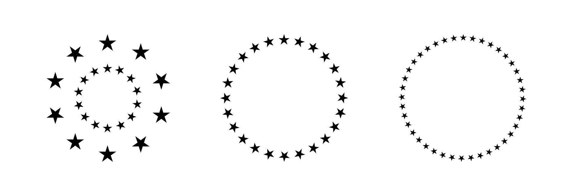 a set of circles with stars on them vector