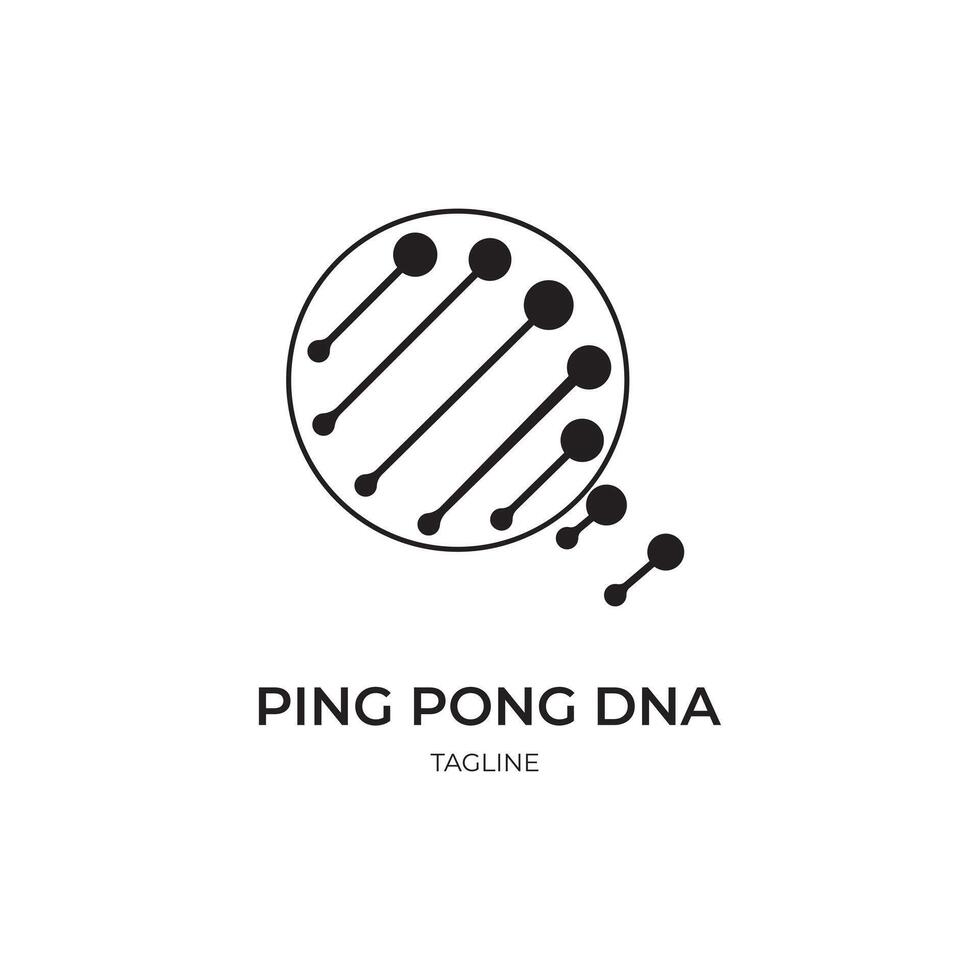 ping pong dna logo design vector