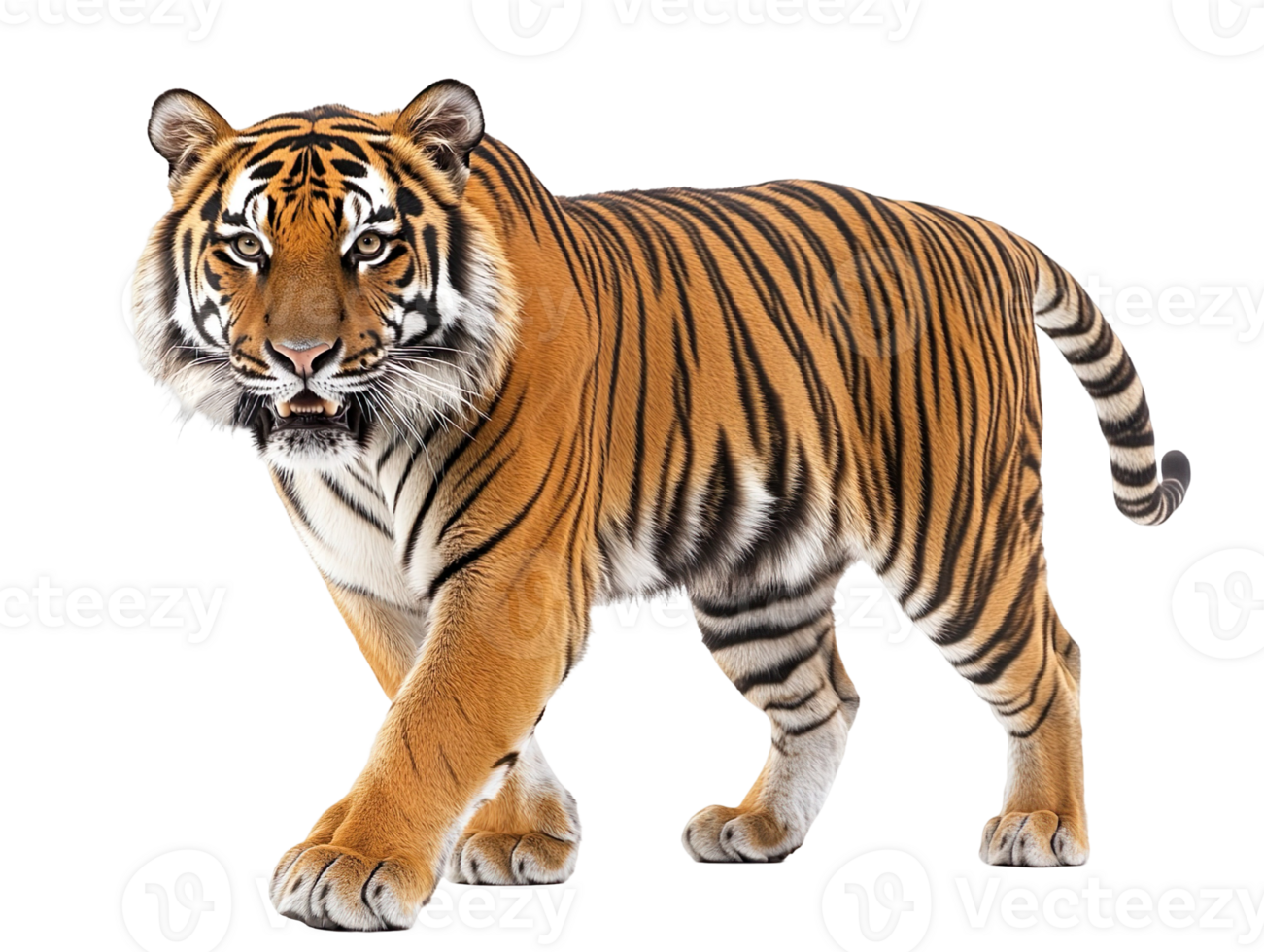 Striped Tiger Walking isolated on a transparent background png