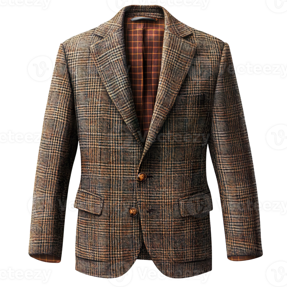Stylish Tweed Jacket isolated on transparent background png