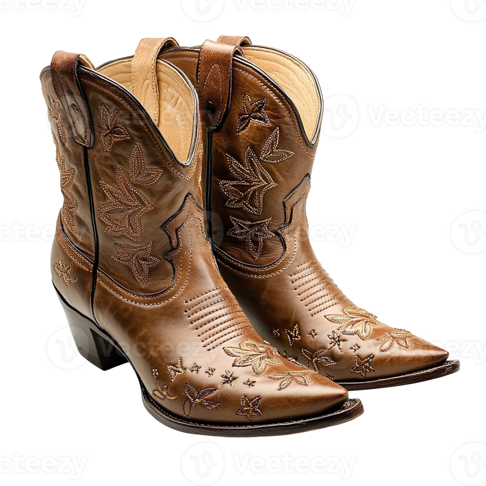 Stylish Cowgirl Footwear Design isolated on transparent background png