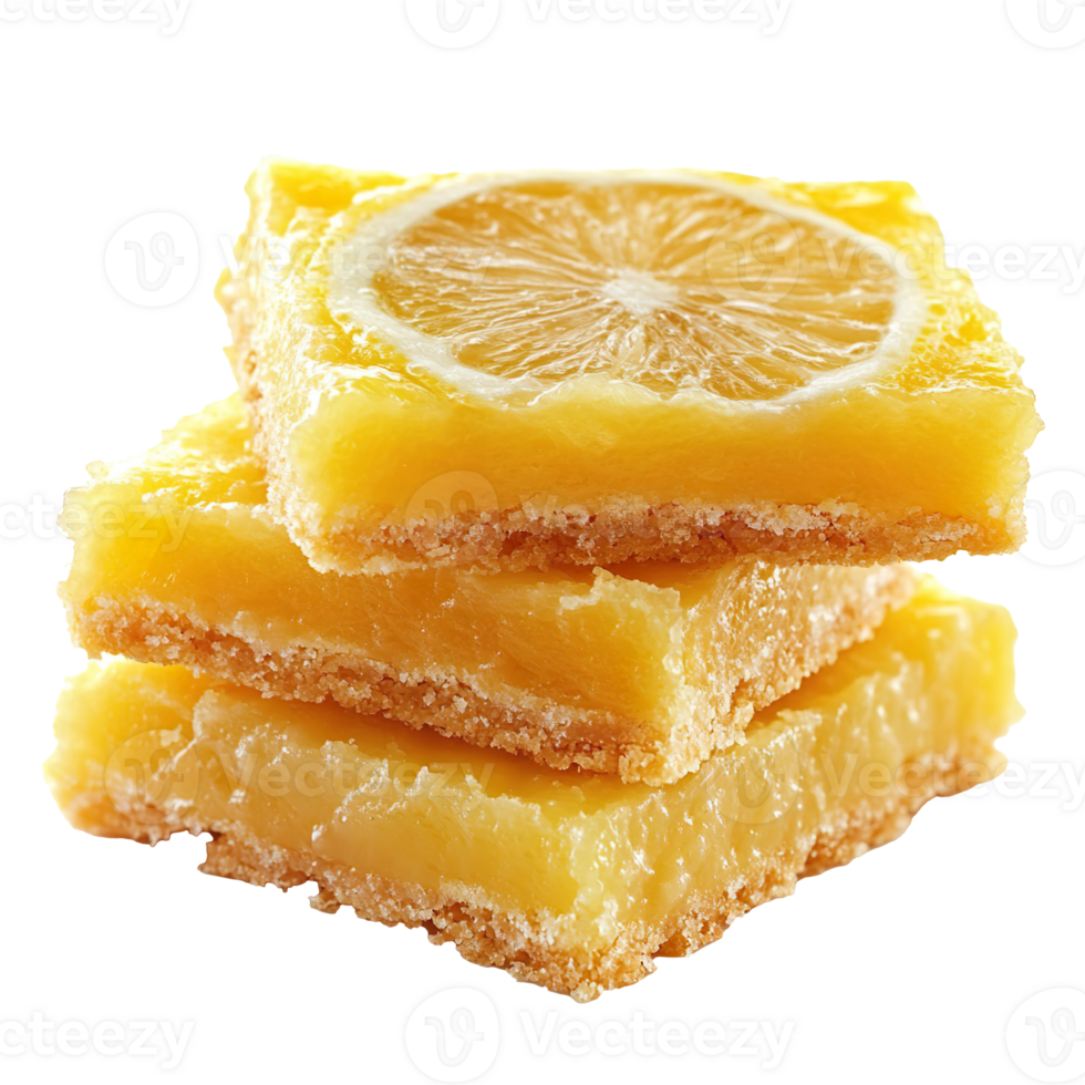 Tangy lemon bars isolated on transparent background png