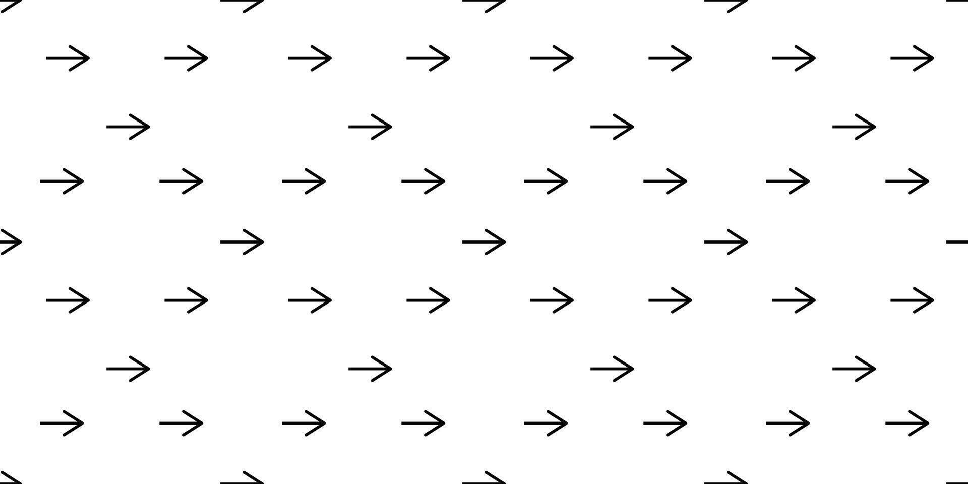Repeated pattern of black arrows pointing right on a white background vector