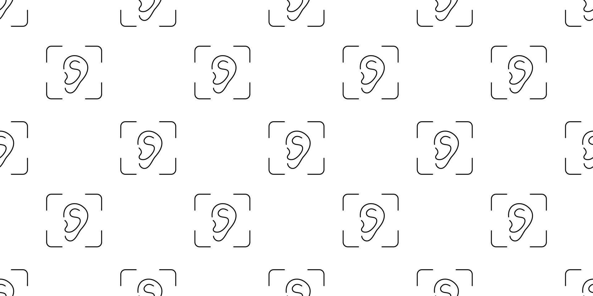 Visual representation of ears in a pattern design for auditory awareness vector