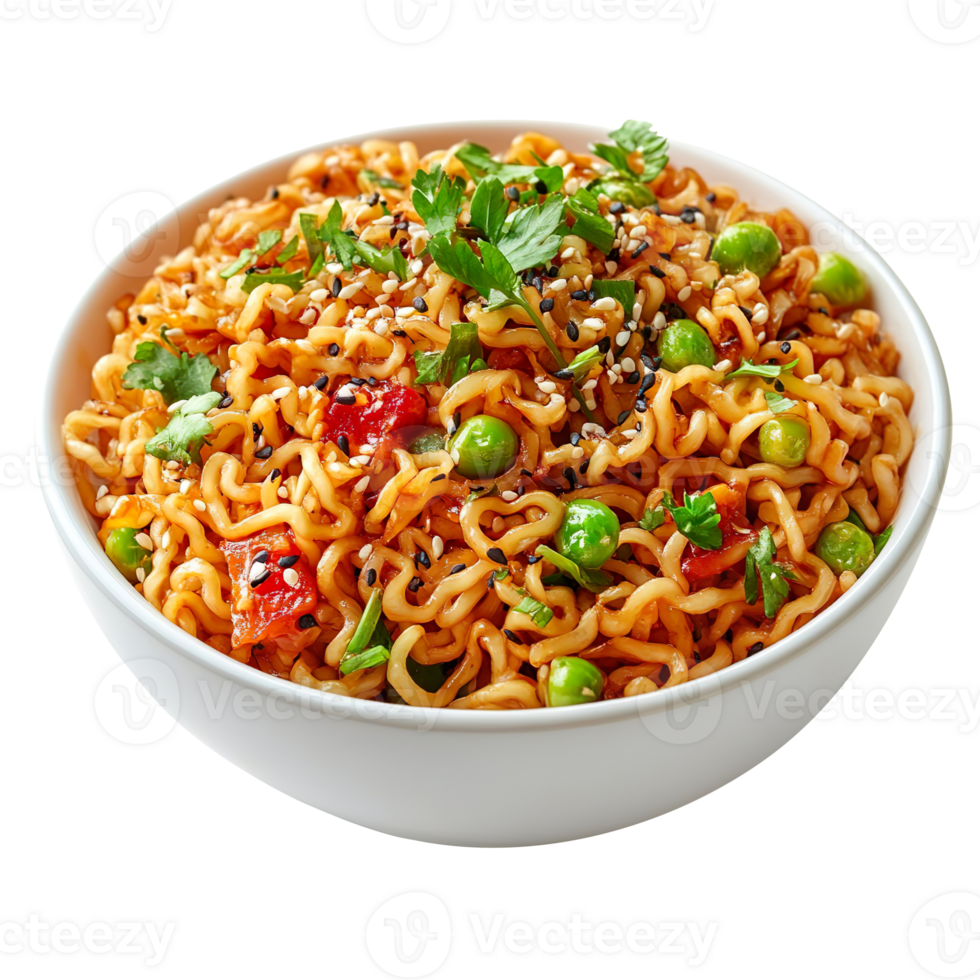 Tasty fried noodles isolated on transparent background png