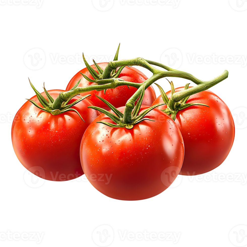 Tomatoes on branch isolated on transparent background png