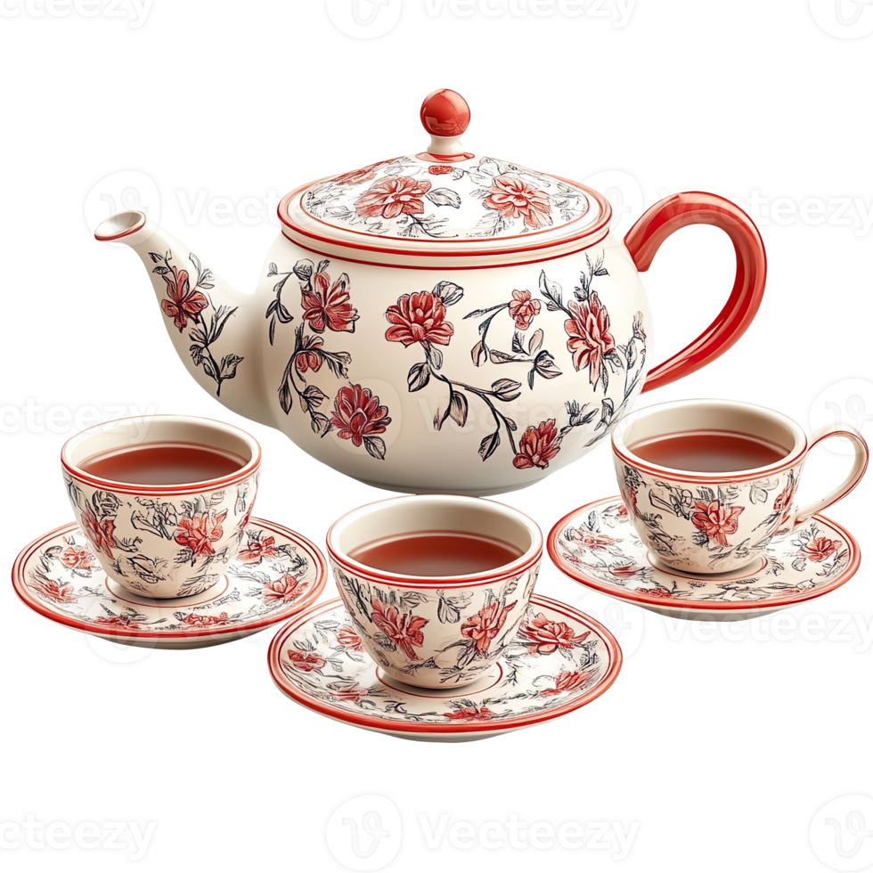 Tea Set isolated on transparent background png