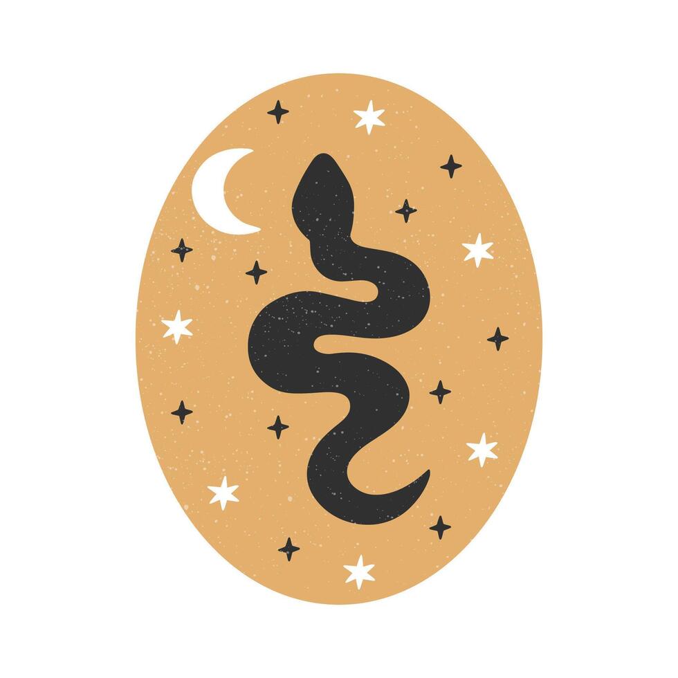 Celestial mystical snake illustration vector