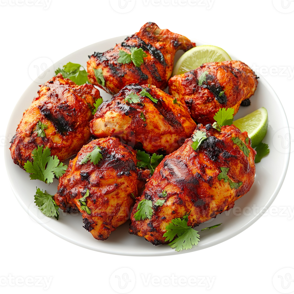 Tasty chicken tandoori isolated on transparent background png
