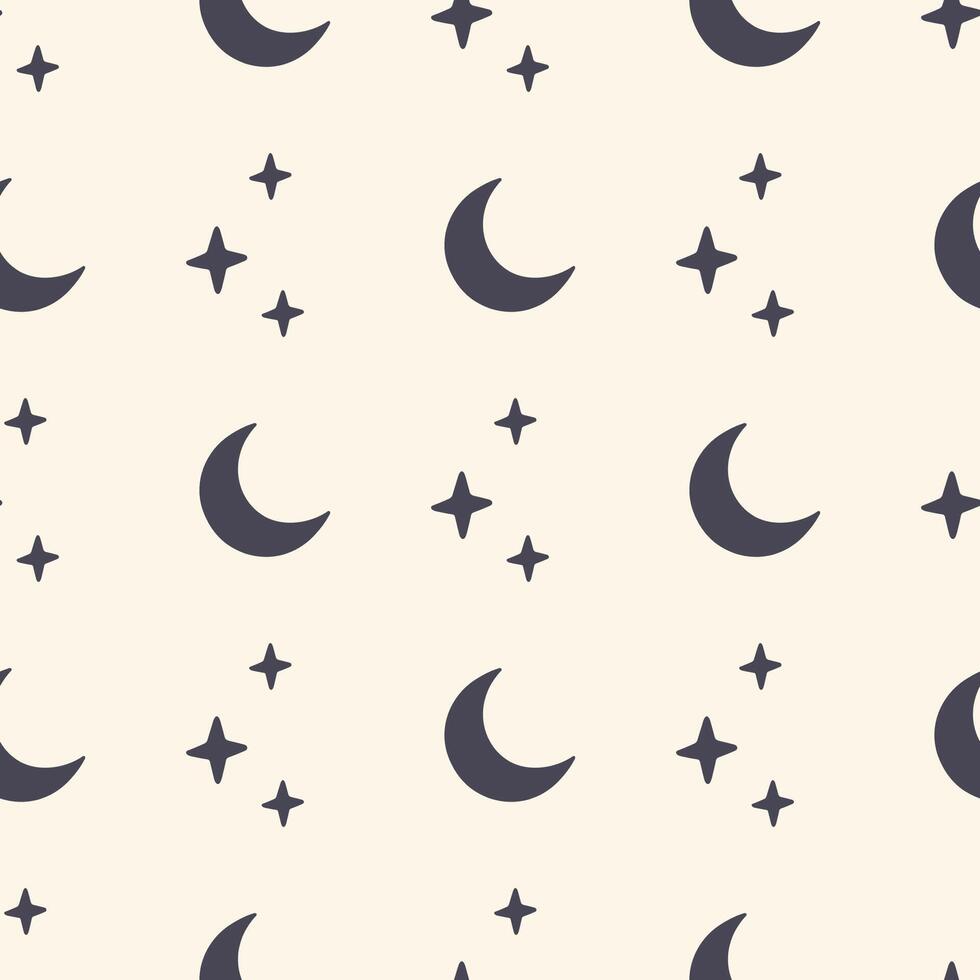 seamless pattern with moon and stars vector
