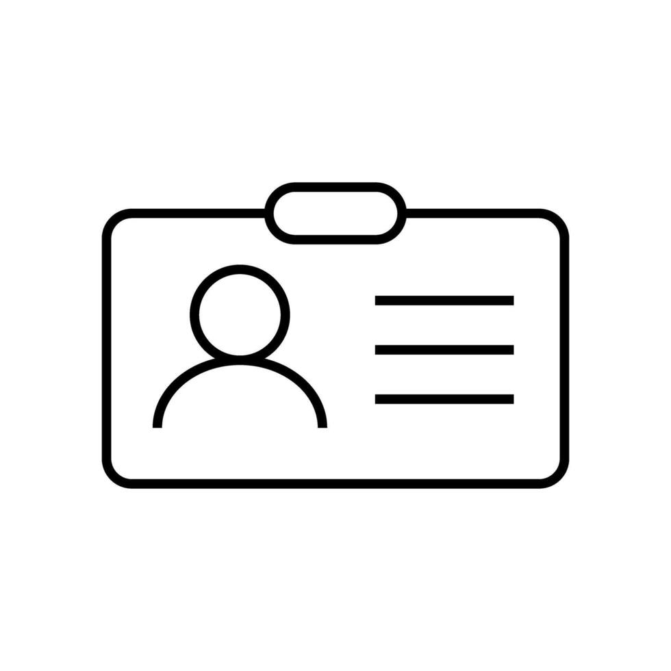 Pass icon, passport document line icon. ID card badge line icon. vector