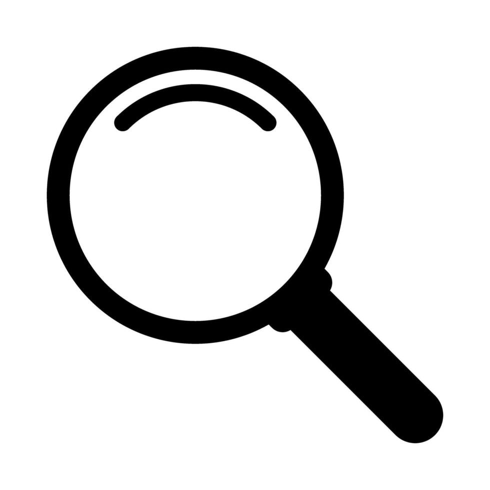 Magnifying glass icon, loupe black icon. vector