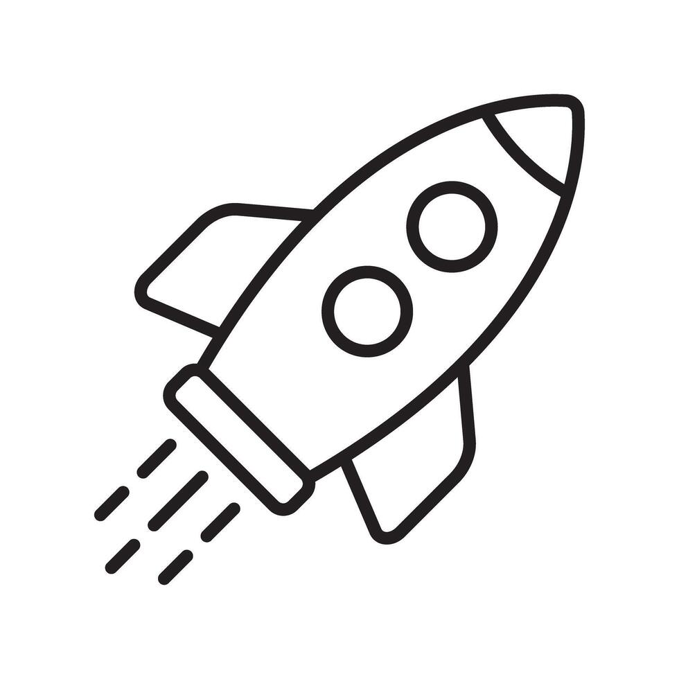 Rocket launch line icon. Flying rocket line icon. vector