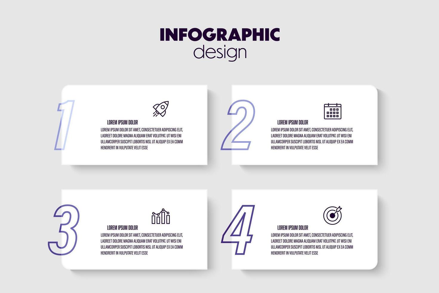 Infographic template with icon 4 step. Modern design for presentation. vector