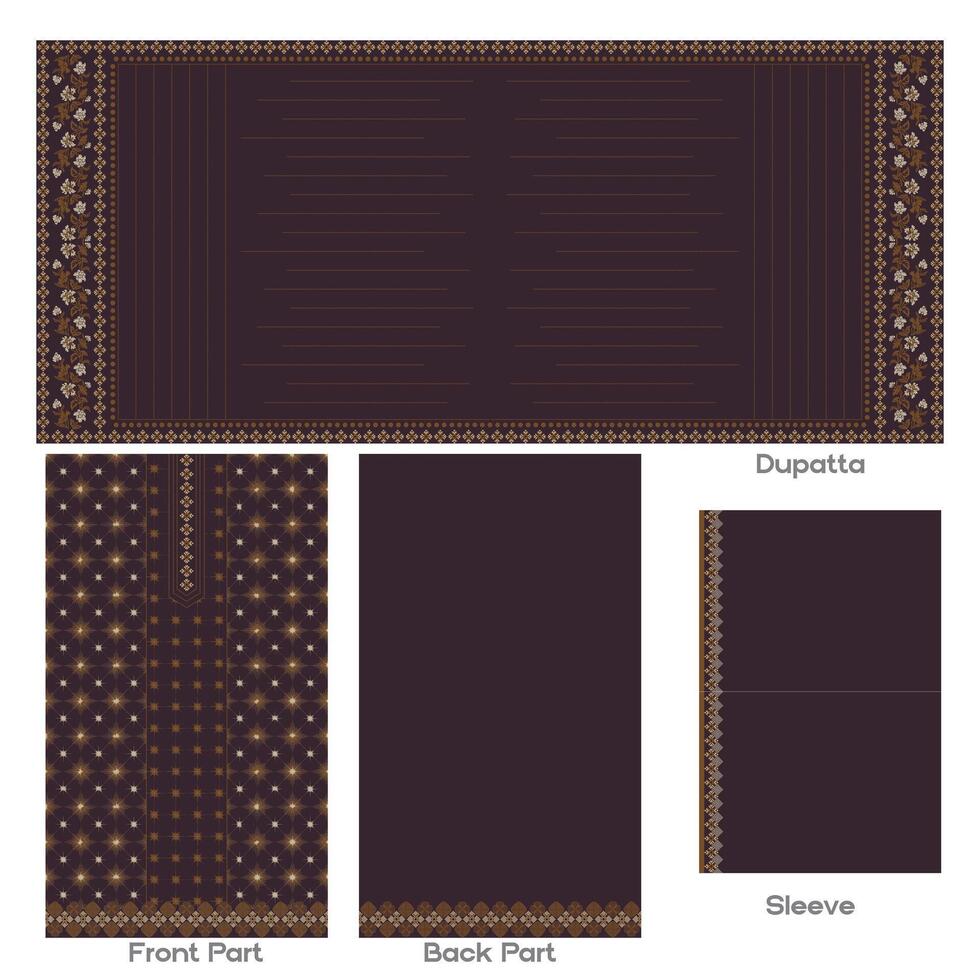 digital border motif design art vector