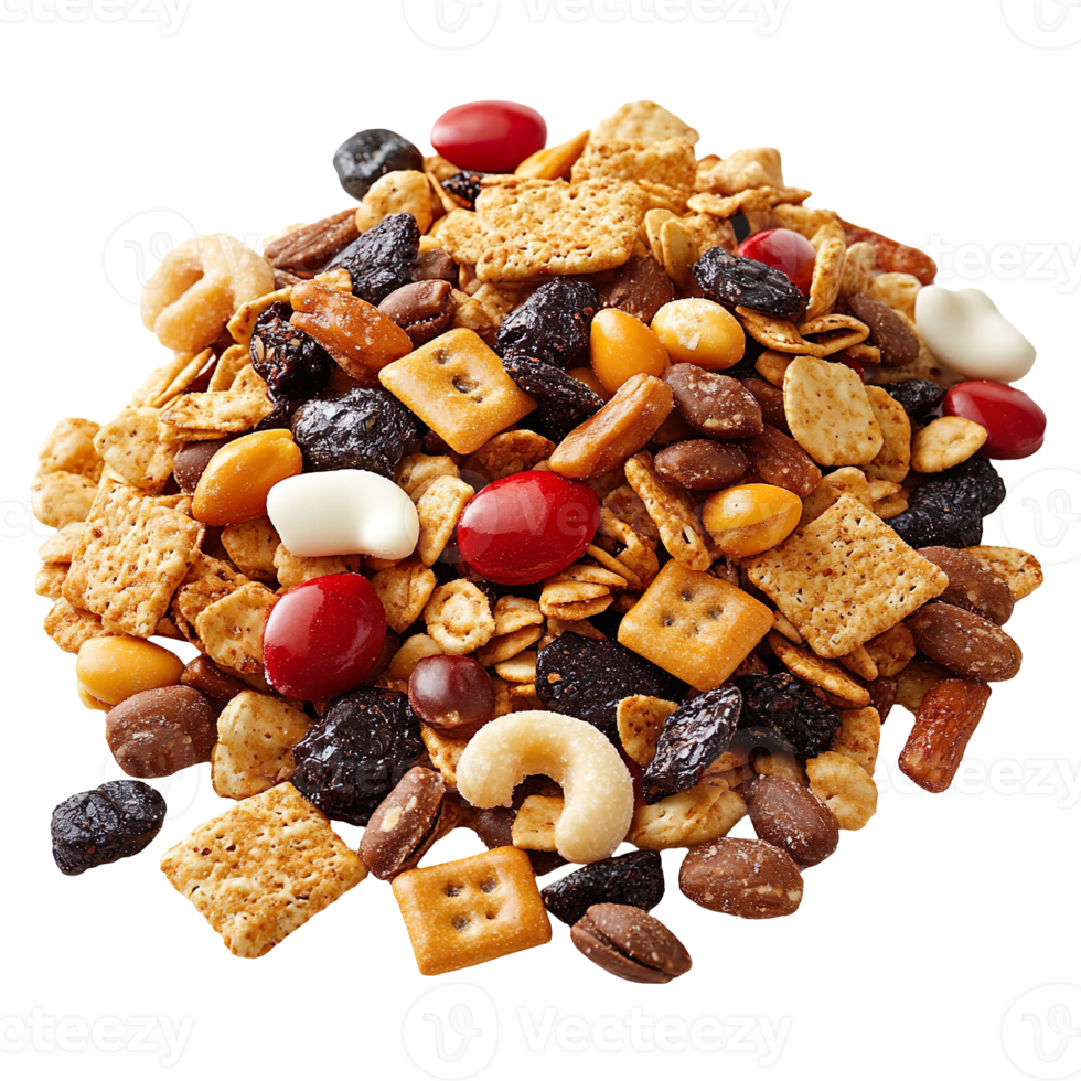 Trail Mix and Snacks isolated on transparent background png
