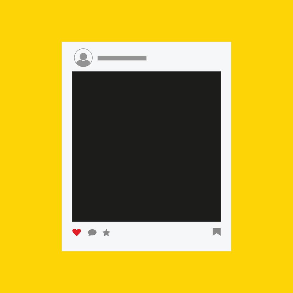 Photo frame for social media designs. Post template framework. Stock Illustration vector