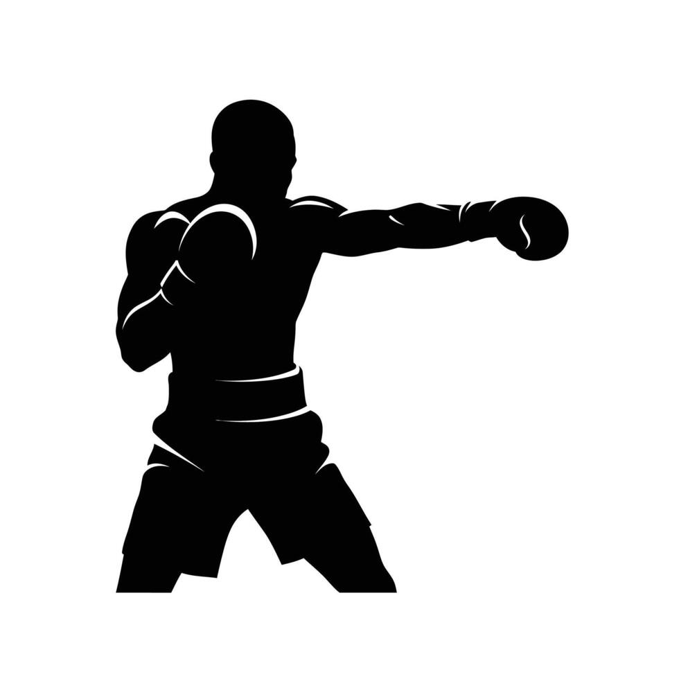 Boxing silhouette illustration vector