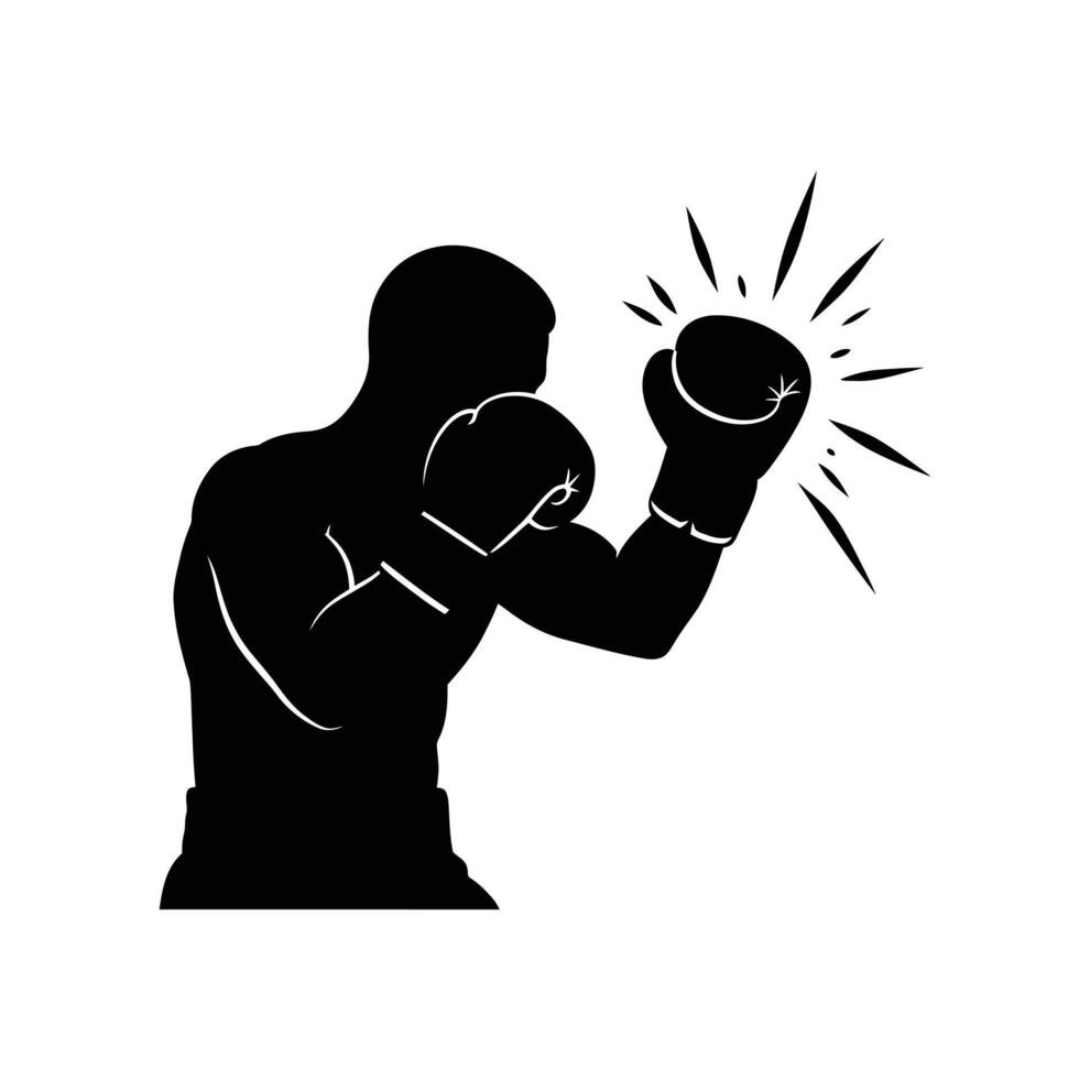 Boxing silhouette silhouette illustration vector