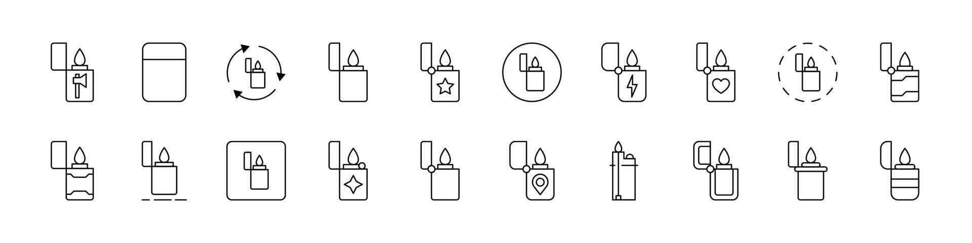 Lighter Minimalistic Outline Style Icons for Design, Cards, Apps, Social Networks vector