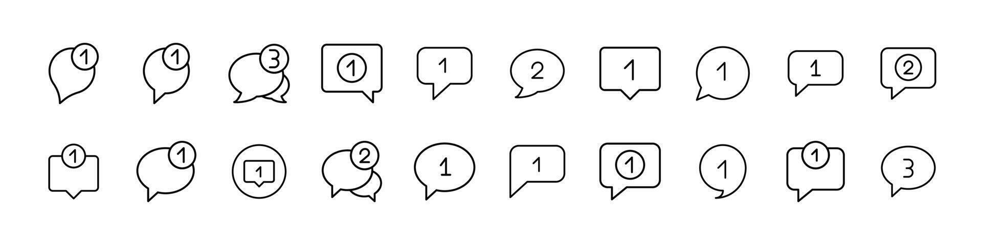 Speech Bubbles Line Icon Set. Minimalistic Linear Pictogram for Web and Graphic Design, Apps, Banners, Social Network and Cards vector