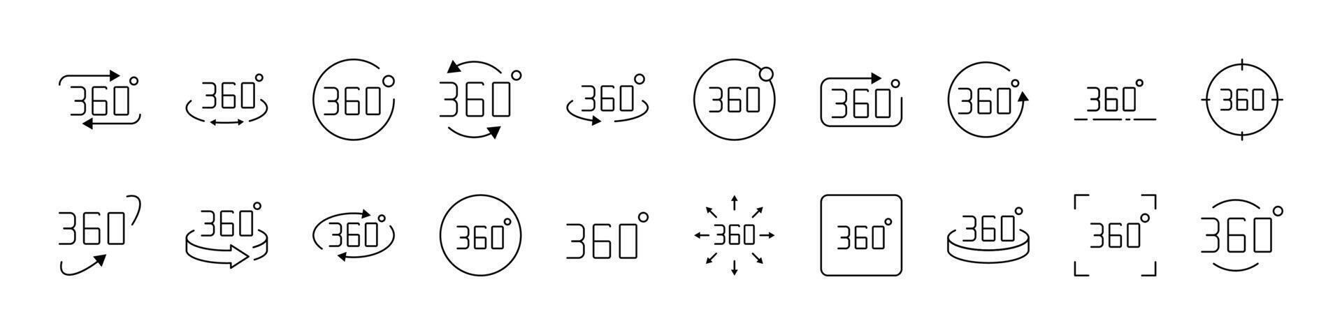 360 Line Icon Collection. Outline Signs for Graphic and Web Design, Apps, Adverts, Various Cards vector