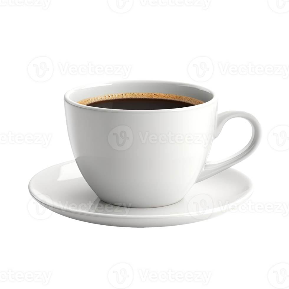 White Coffee Cup with Saucer isolated on transparent background png