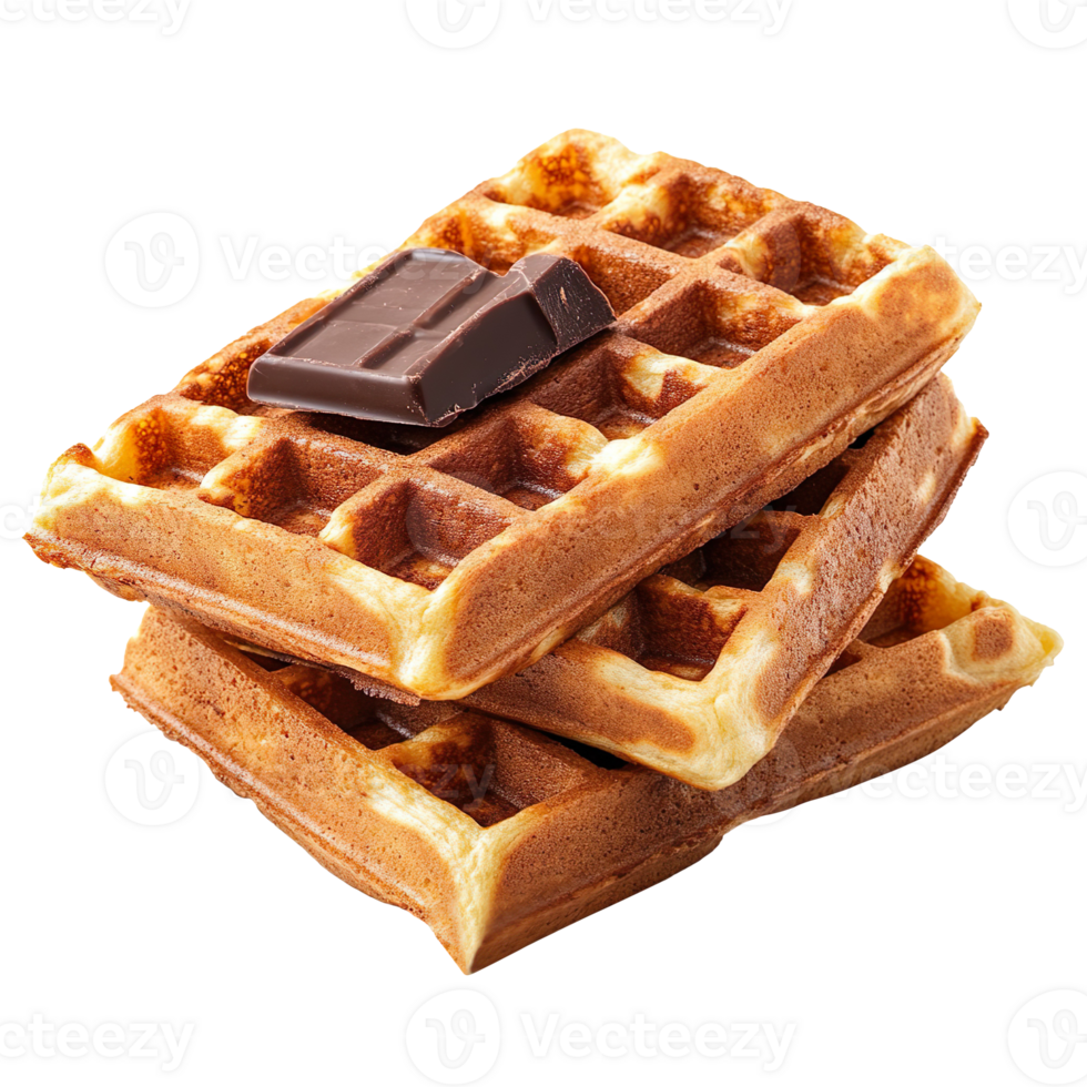 Waffles with chocolate isolated on transparent background png