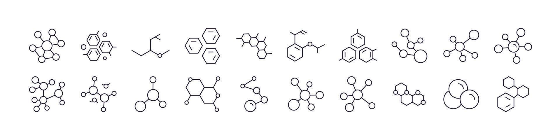 Atom Collection of Thin Icons. Editable Stroke. Perfect for Web Sites, Books, Cards, Apps vector