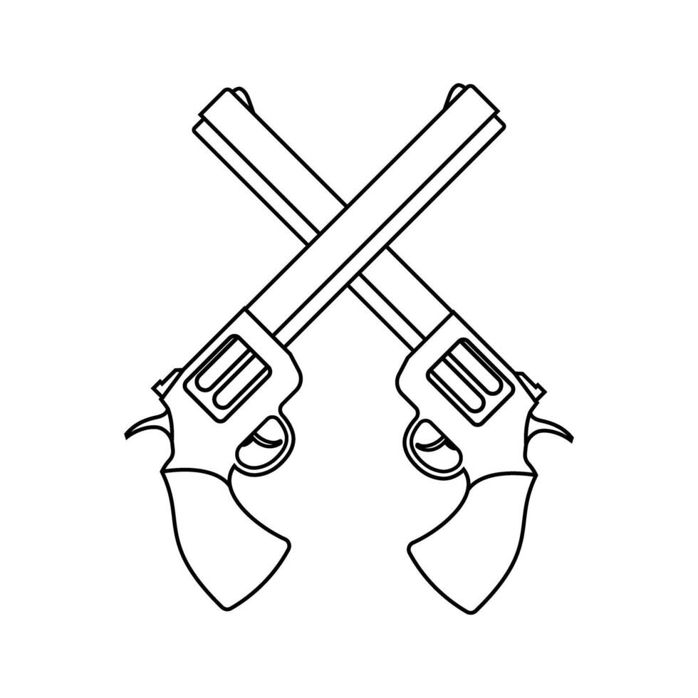 Revolver icon illustration. Outline illustration of revolver icon for web vector