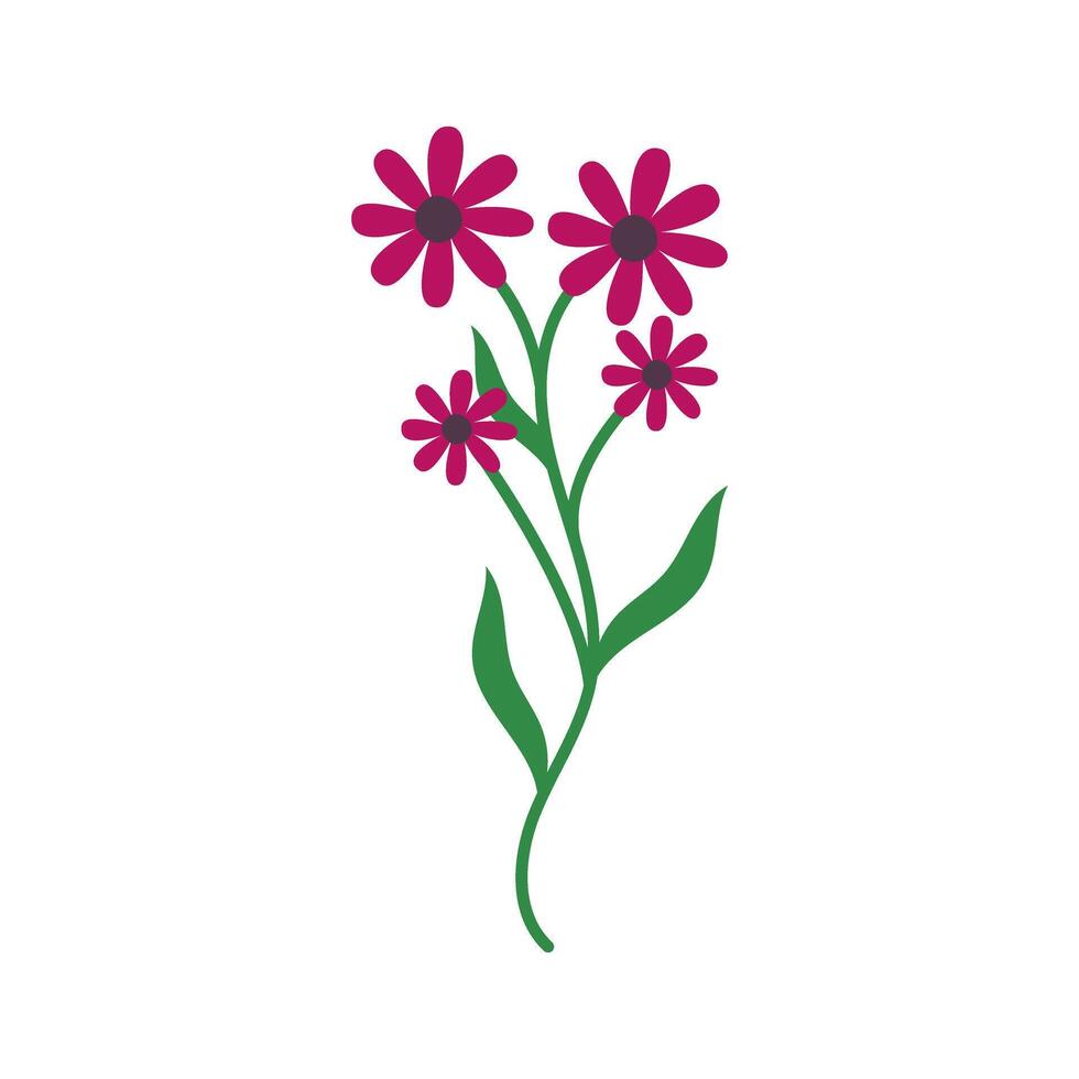 cute flower decorative icon design graphic flat style pink color vector