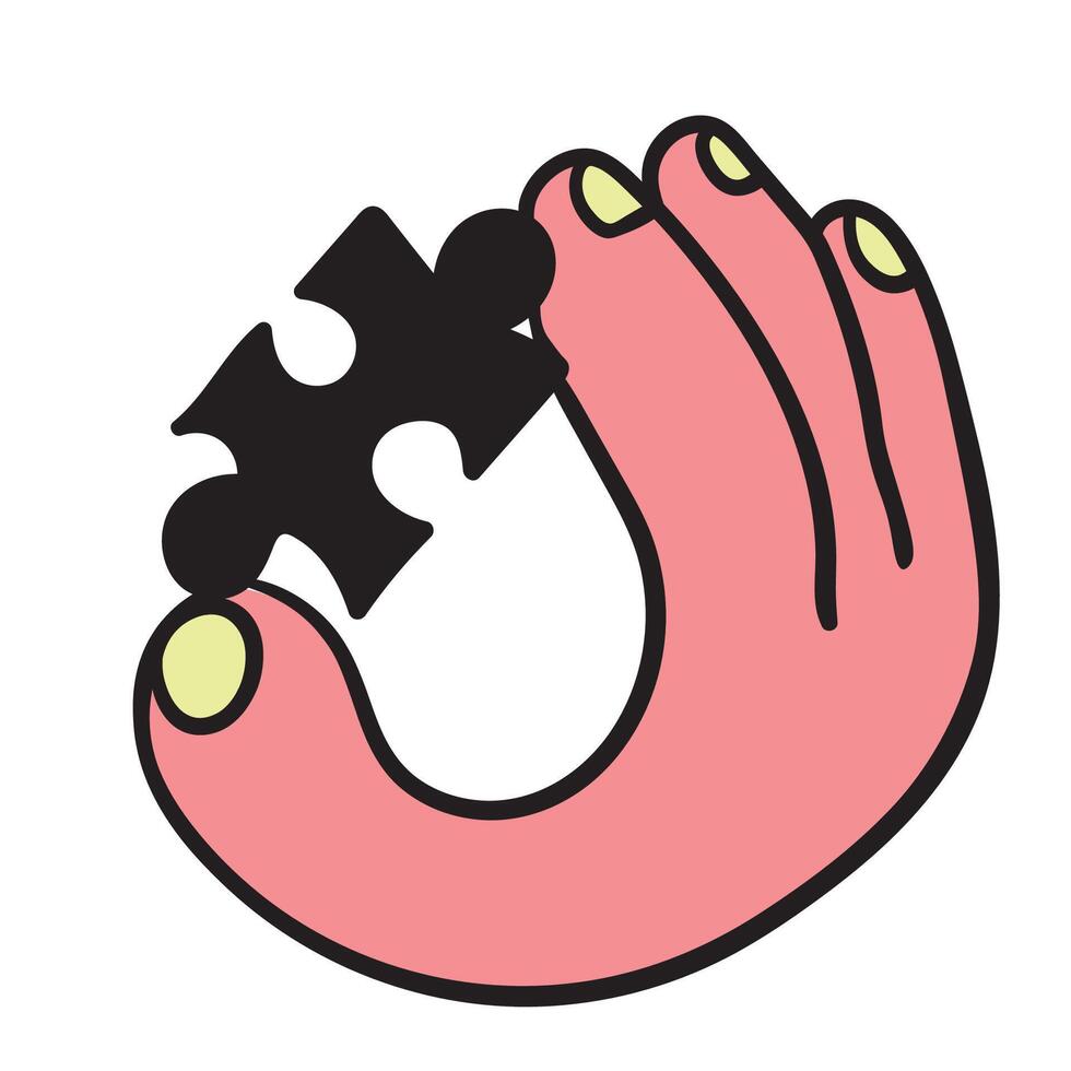 puzzle doodle icon vector