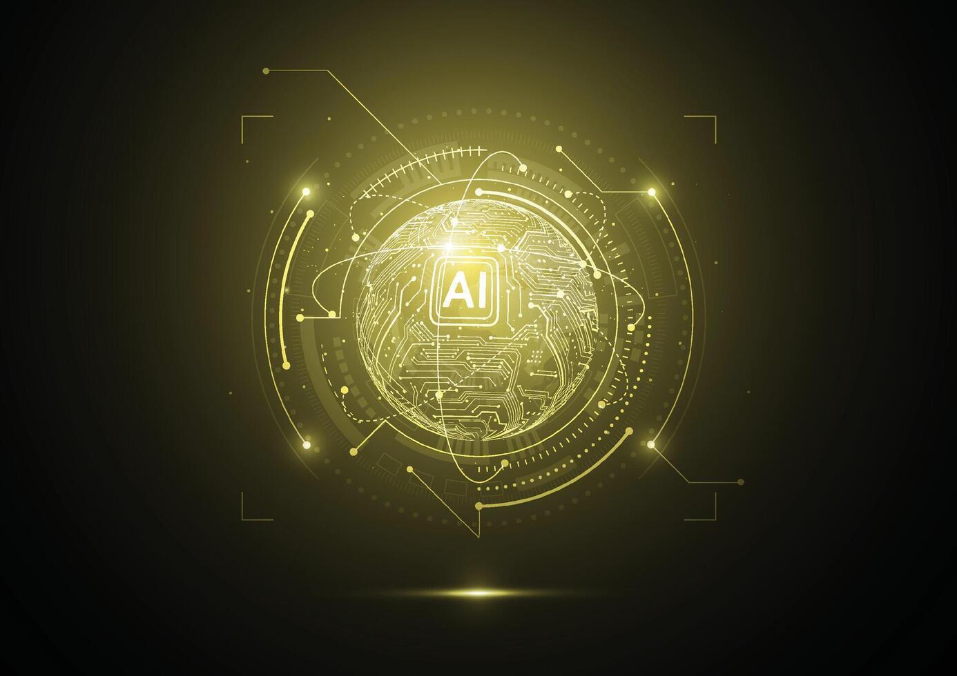Abstract global network connection. Artificial intelligence concept of global business. Illustration vector