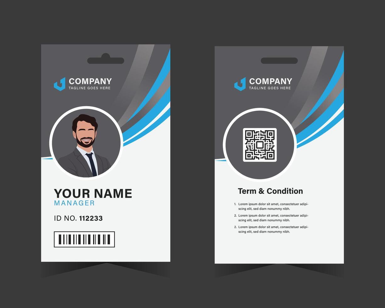 Modern Business ID Card with Abstract Shapes vector