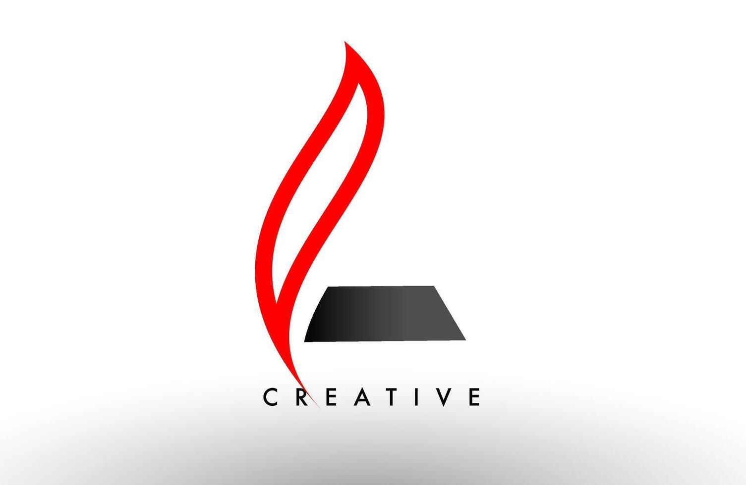 L letter logo Icon Design. Modern Swoosh Red and Gray Alphabet letter concept vector