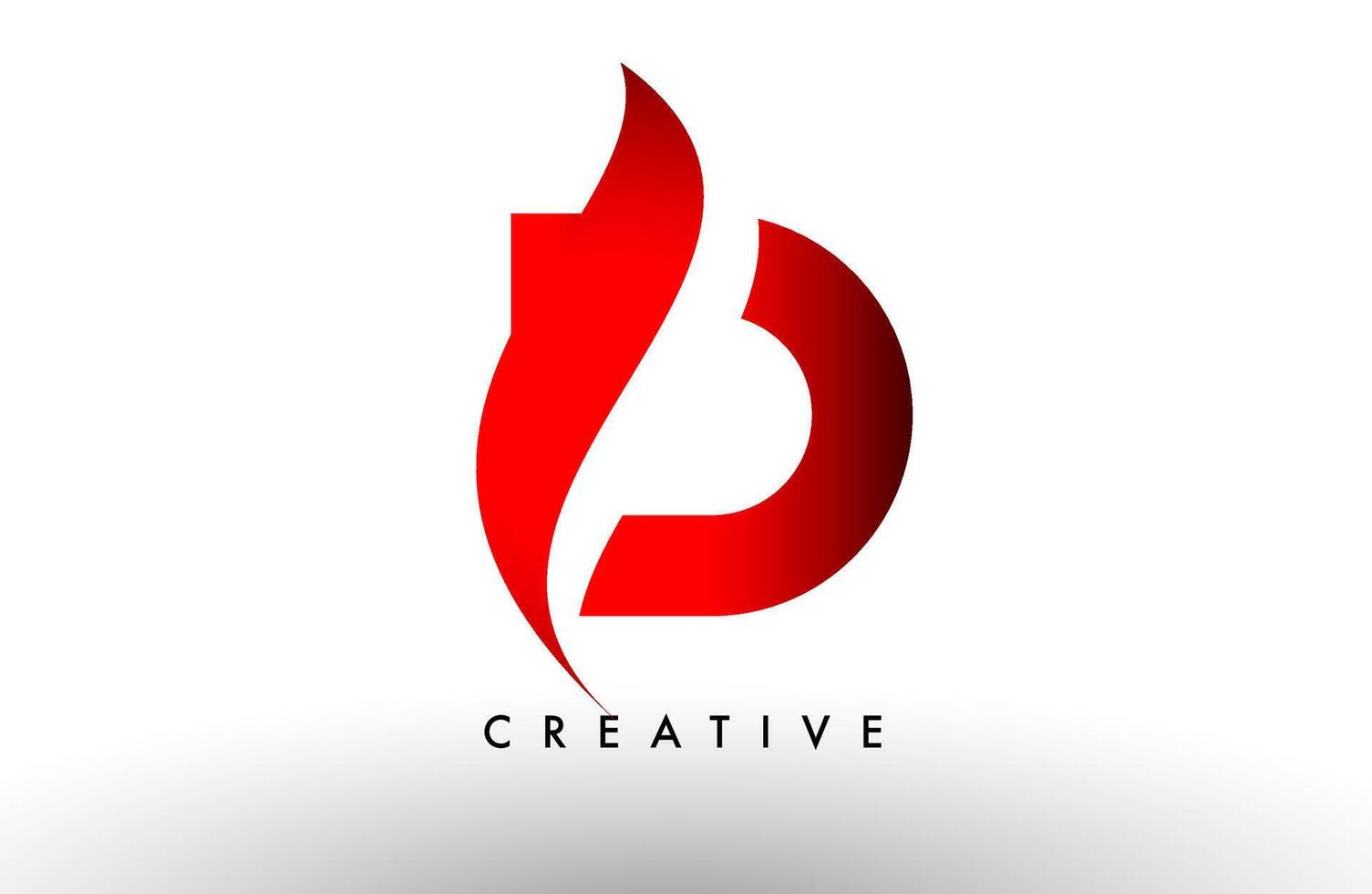 D red letter logo design icon. Creative curved swoosh D letter icon vector
